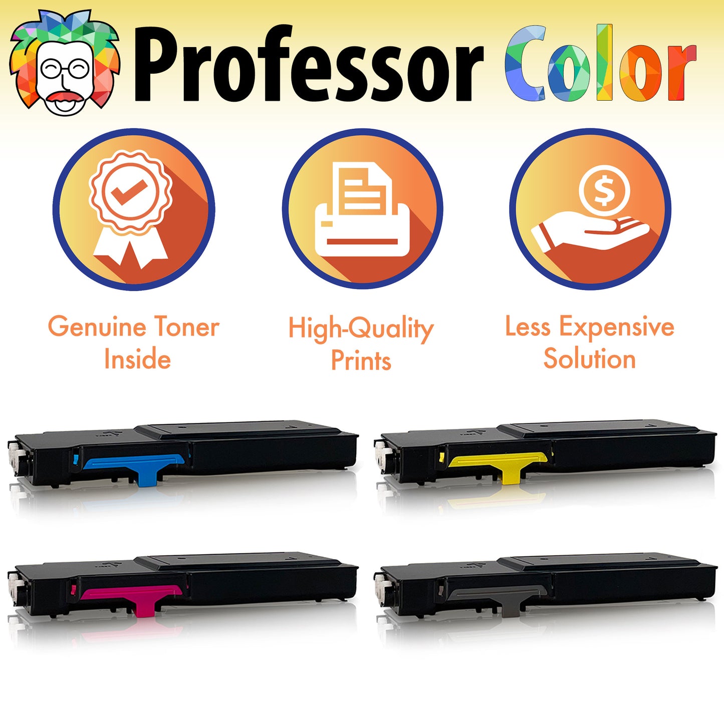 High Yield 4 Pack Multicolor Toner Set - Professor Color