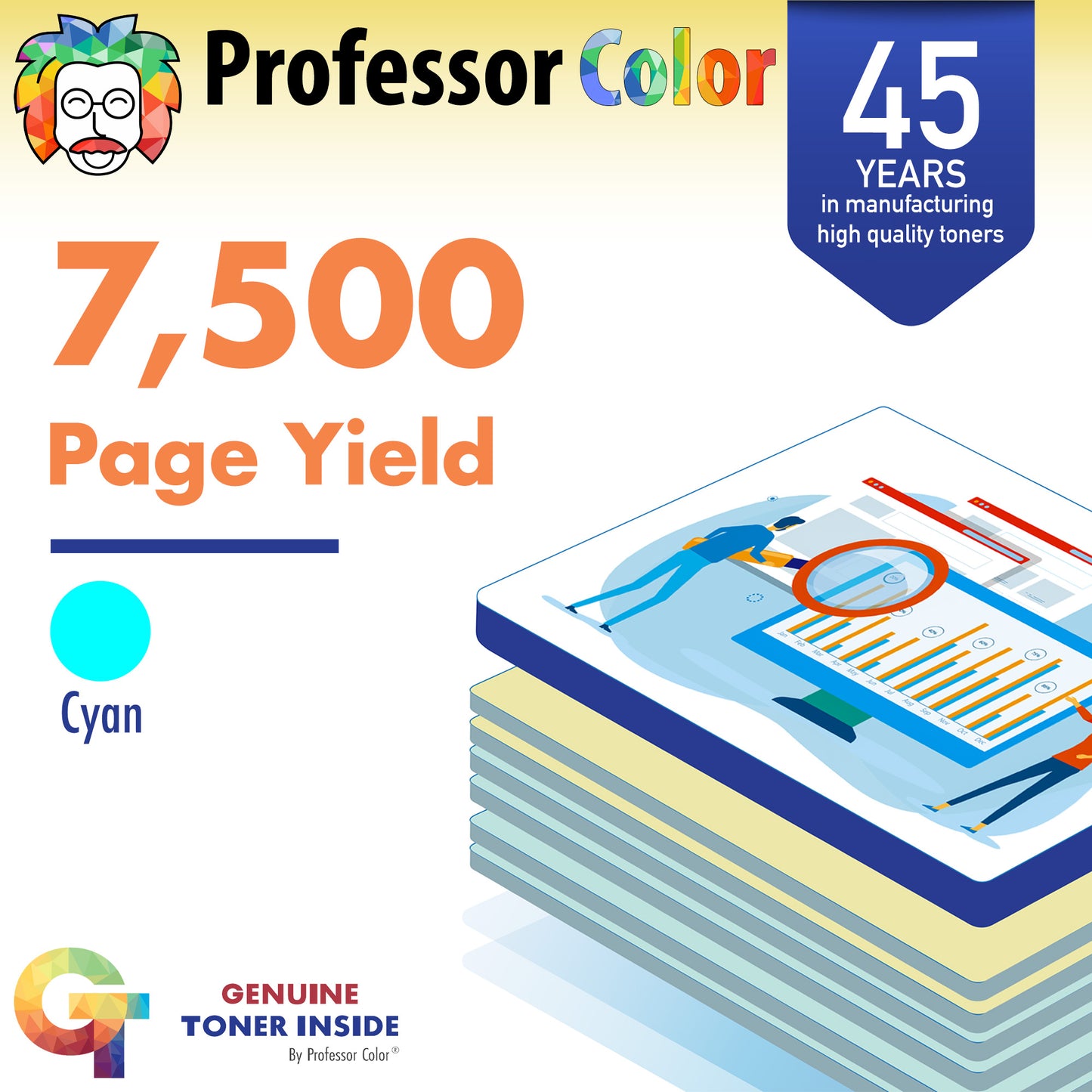 Standard Yield Cyan Toner - Professor Color