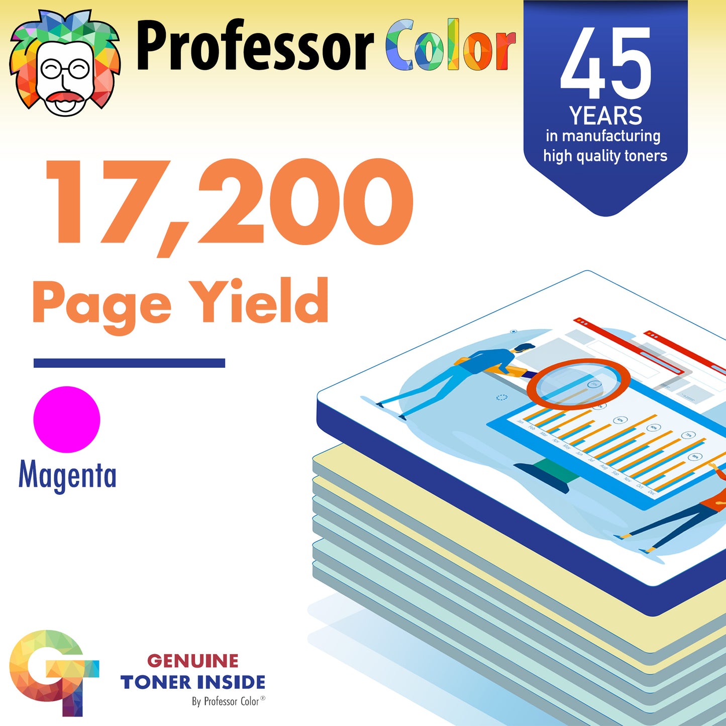 High Yield Magenta Toner - Professor Color