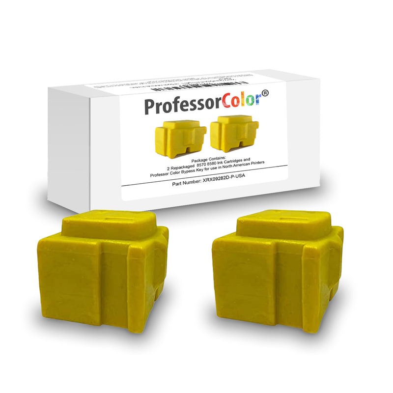 Professor Color Bypass Key Bundle Includes 8570 or 8580 Inks Replacing 108R00928 (2 Repackaged Yellow Inks) - Professor Color