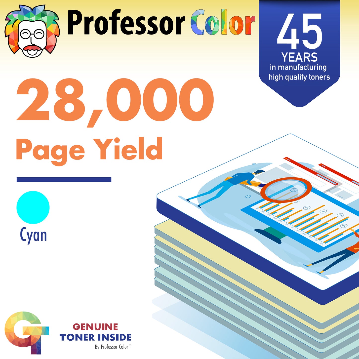 Standard Yield Cyan Toner - Professor Color