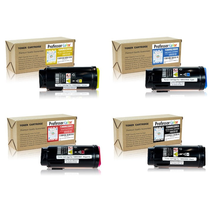 Professor Color Compatible Toner Cartridge Replacement for Xerox VersaLink C600 C605 (106R03903, 106R03900, 106R03901, 106R03902) - Professor Color