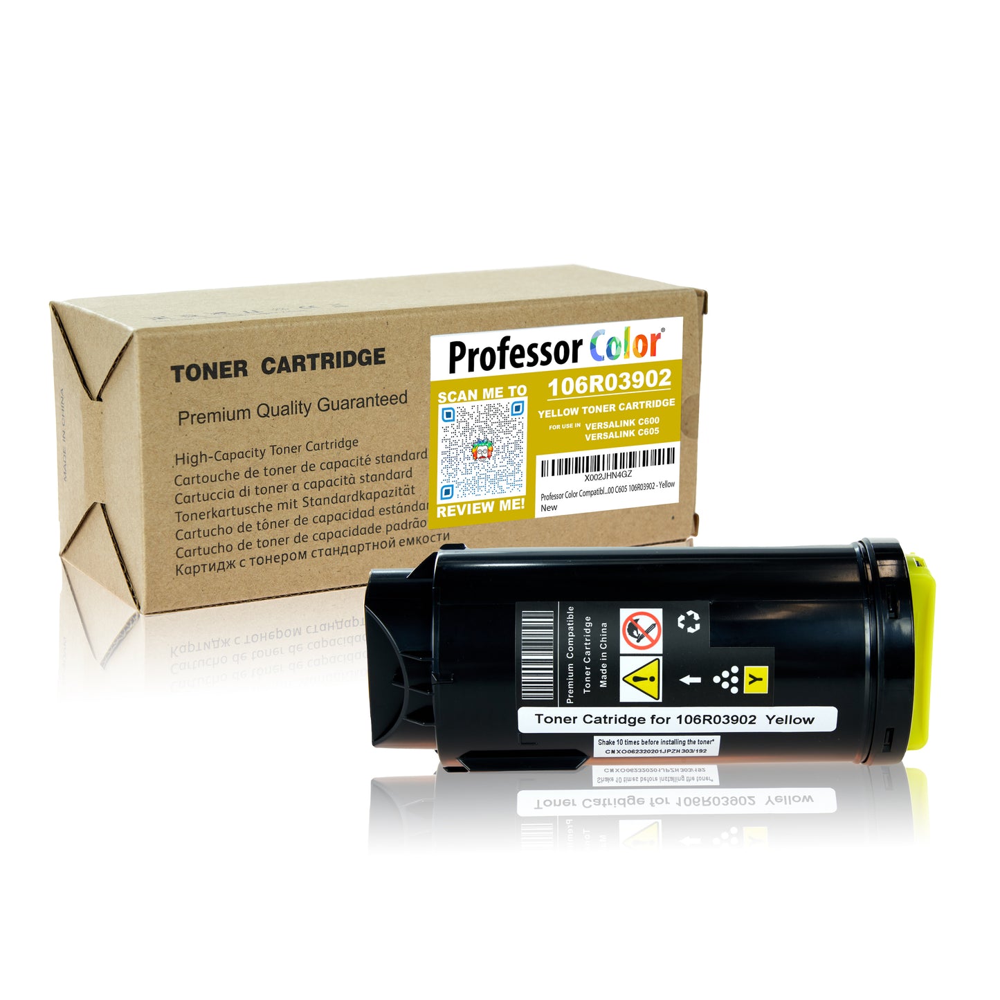 Professor Color Compatible Toner Cartridge Replacement for Xerox VersaLink C600 C605 106R03902 - Yellow - Professor Color