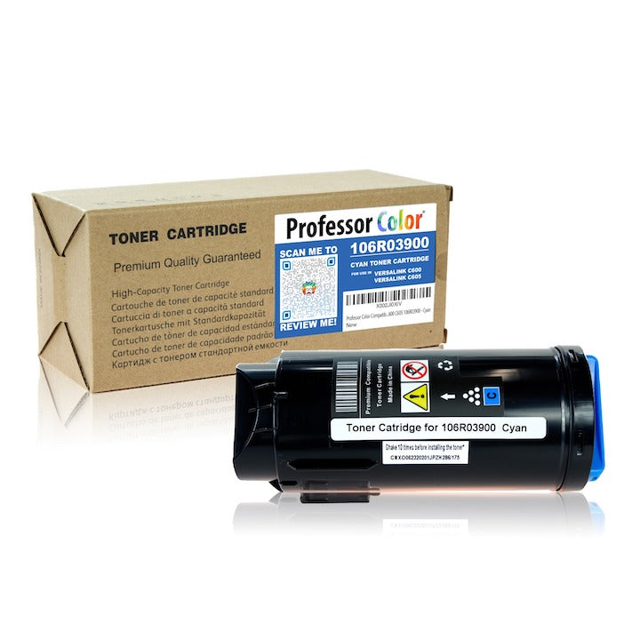 Professor Color Compatible Toner Cartridge Replacement for Xerox VersaLink C600 C605 106R03900 - Cyan - Professor Color