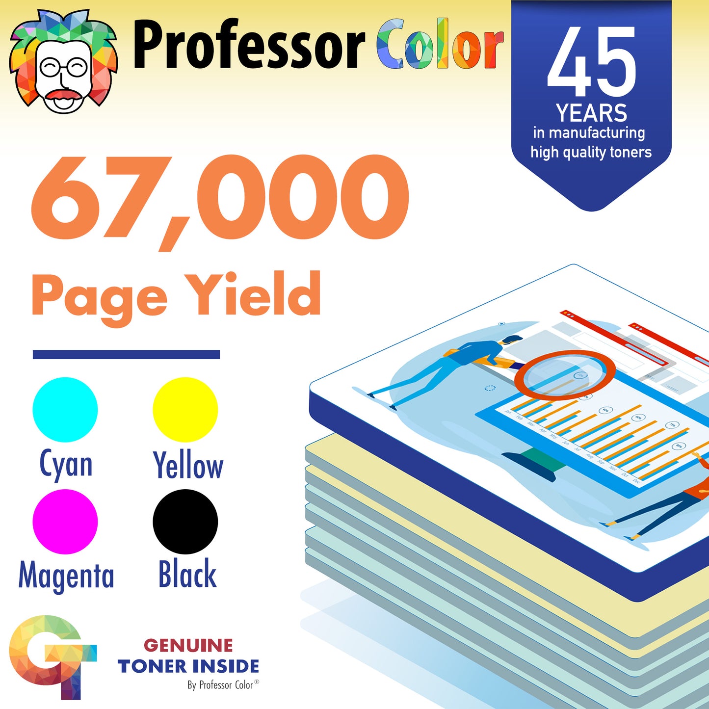 Standard Yield 4 Pack Multicolor Toner Set - Professor Color