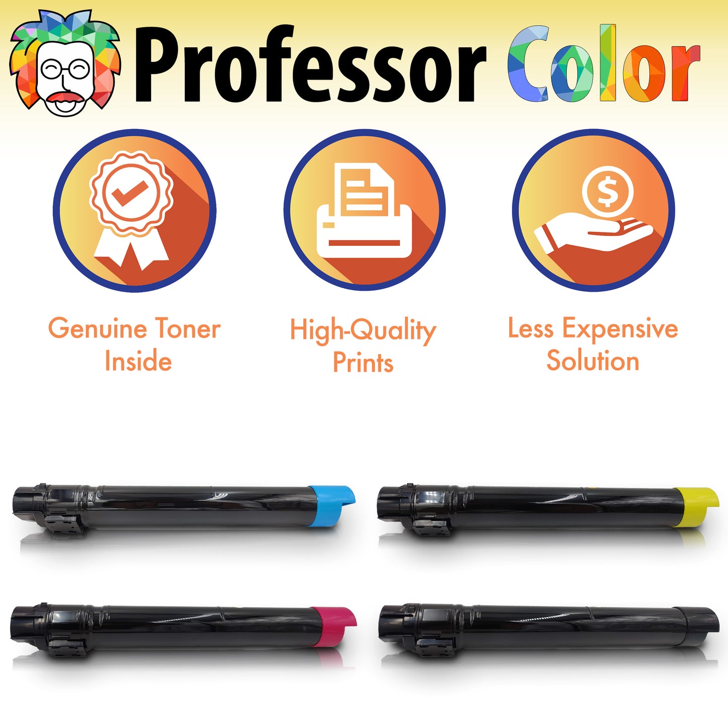 High Yield 4 Pack Multicolor Toner Set - Professor Color