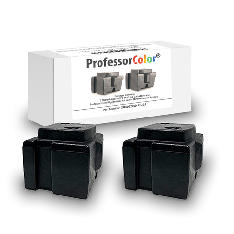 Professor Color Bypass Key Bundle Includes 8570 or 8580 Inks Replacing 108R00929 (2 Repackaged Black Inks) - Professor Color