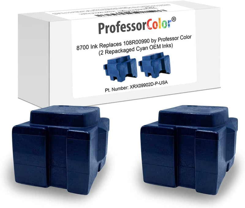 8700 Inks Replaces 108R00990 (2 Repackaged Cyan Inks) - Professor Color