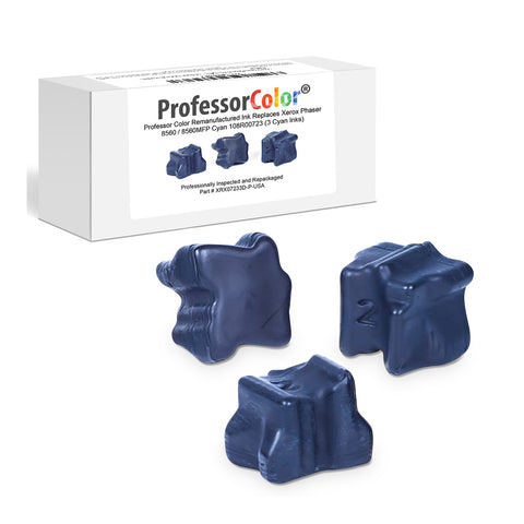 Professor Color Remanufactured Ink Replaces Phaser 8560 / 8560MFP Cyan 108R00723 (3 Cyan Inks) - Professor Color