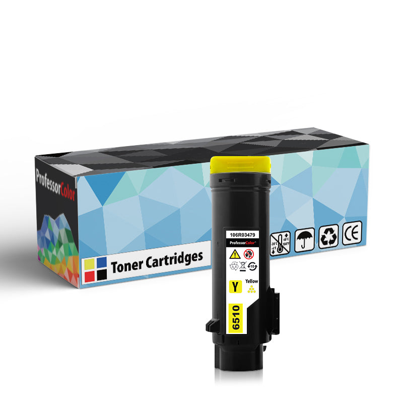 Professor Color High Capacity Compatible Toner Cartridge Replacement for Xerox Phaser 6510 106R03479 - Yellow - Professor Color