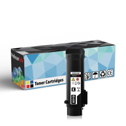 Professor Color High Capacity Compatible Toner Cartridge Replacement for Xerox Phaser 6510 106R03480 - Black - Professor Color